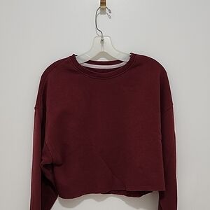 Women's Burgundy Cropped Sweatshirt
